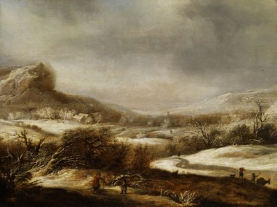 Winter Landscape with Figures by Dirck Santvoort